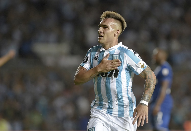 The new Inter Milan number 10 forward Lautaro Martinez is attacking persistently during the first half and finally managed to get a score few minutes after the restart against Lyon in the ICC 2018