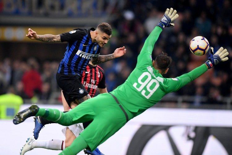 Serie A: Mauro Icardi scores the game winner for Inter Milan against AC Milan