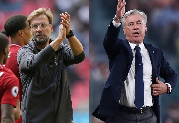 Jurgen Klopp and Carlo Ancelotti both hope to break their winless streak in the Champions League Napoli-Liverpool game