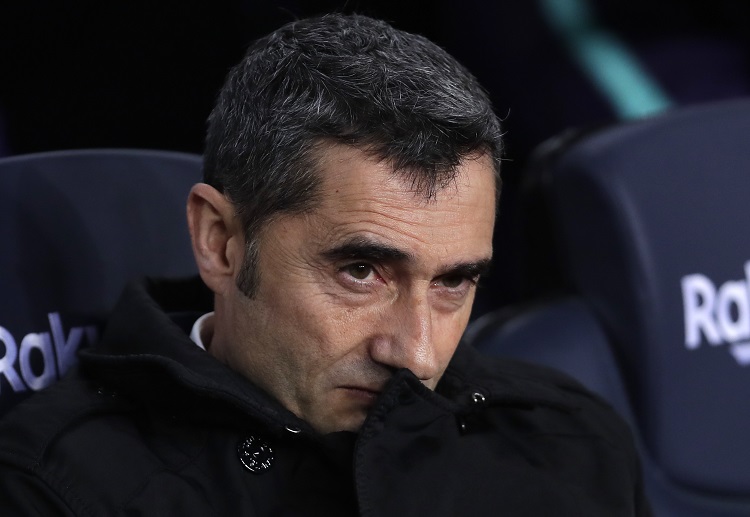 Ernesto Valverde is not amused with Barcelona's goalless draw with Lyon in recent Champions League match