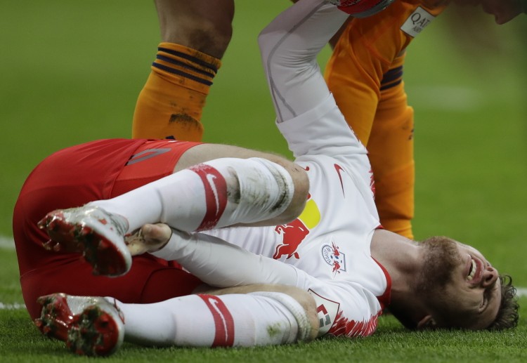 Timo Werner has stopped to lead RB Leipzig after experiencing pain during their Bundesliga clash with Bayern Munich