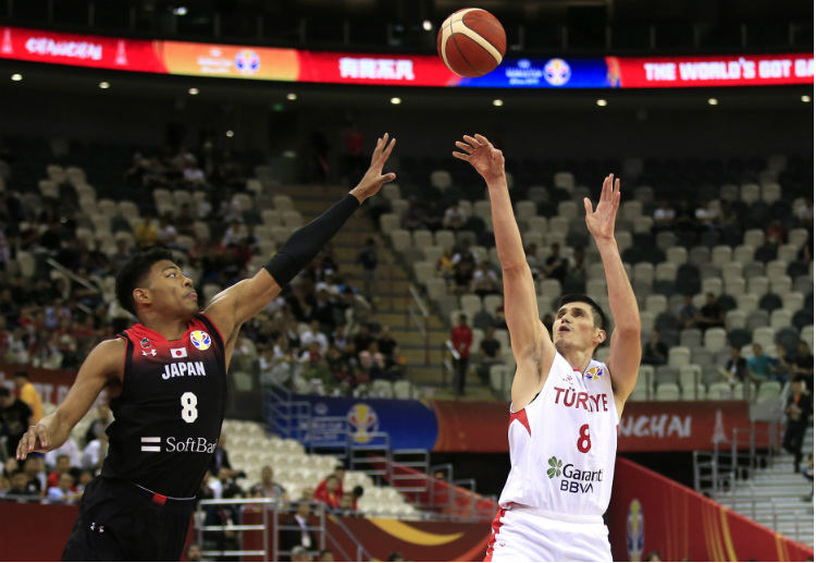 FIBA World Cup: Turkey's Ersan Ilyasova shots a few three-points against Japan