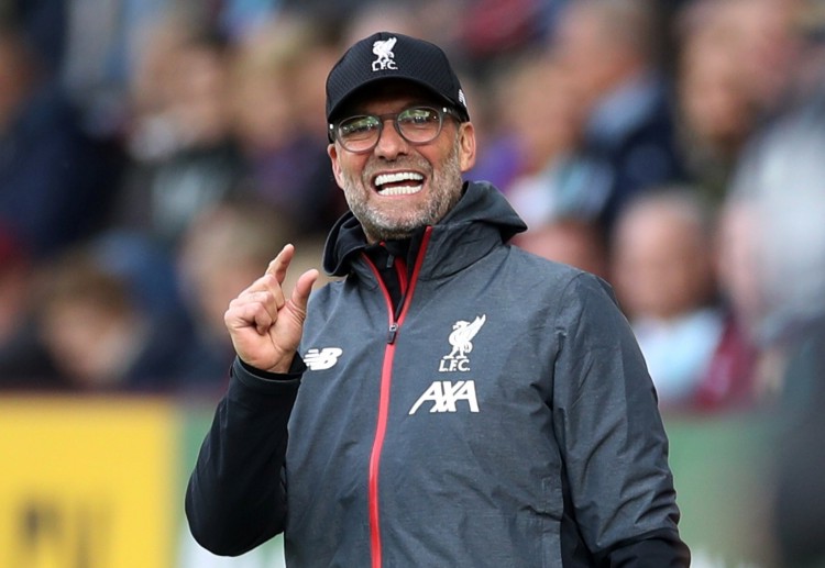 Jurgen Klopp looks happy following Liverpool's 0-3 victory over Burnley in Premier League