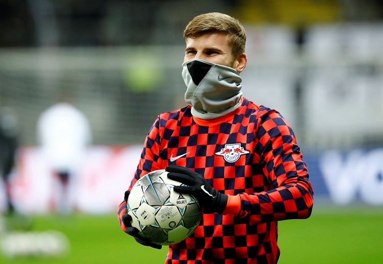 RB Leipzig's Timo Werner during the warm up before the DFB-Pokal match against Eintracht Frankfurt