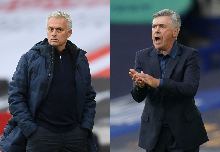 Jose Mourinho’s Tottenham face Carlo Ancelotti’s Everton in the Premier League