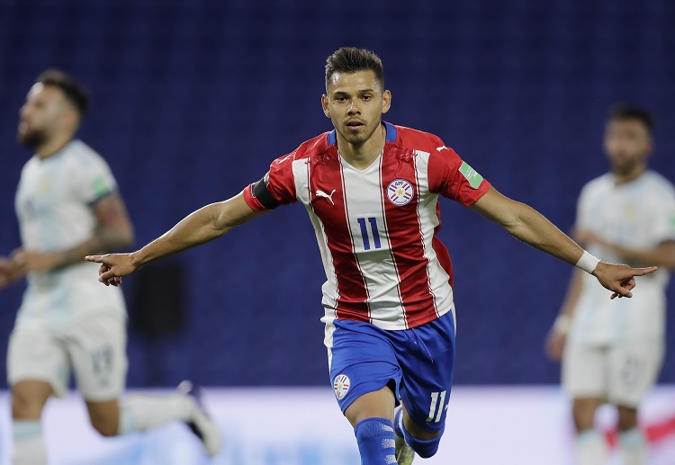 Paraguay's Angel Romero strike the first goal of the World Cup 2022 qualifiers against Argentina