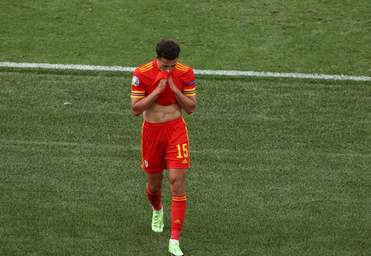 Ethan Ampadu is dejected on the 55th minute of Wales match against Italy in Euro 2020