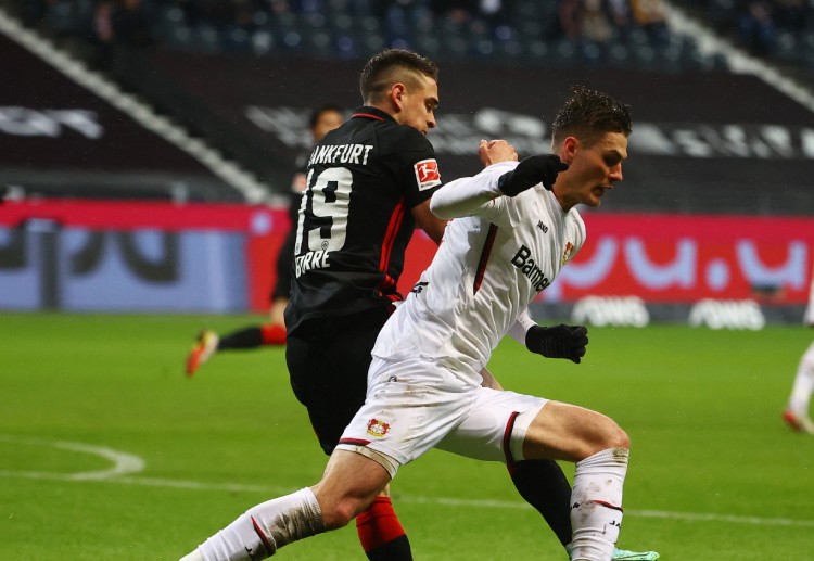 Patrik Schick aims to score against Union Berlin in the Bundesliga