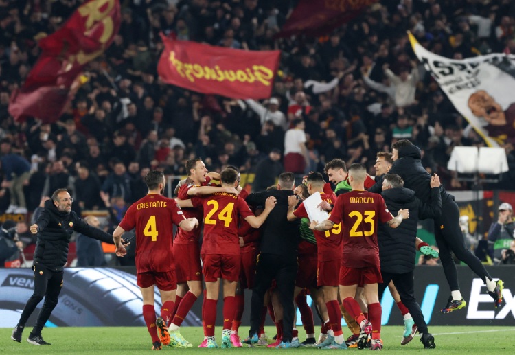 AS Roma's Lorenzo Pellegrini scores against Feyenoord in Europa League