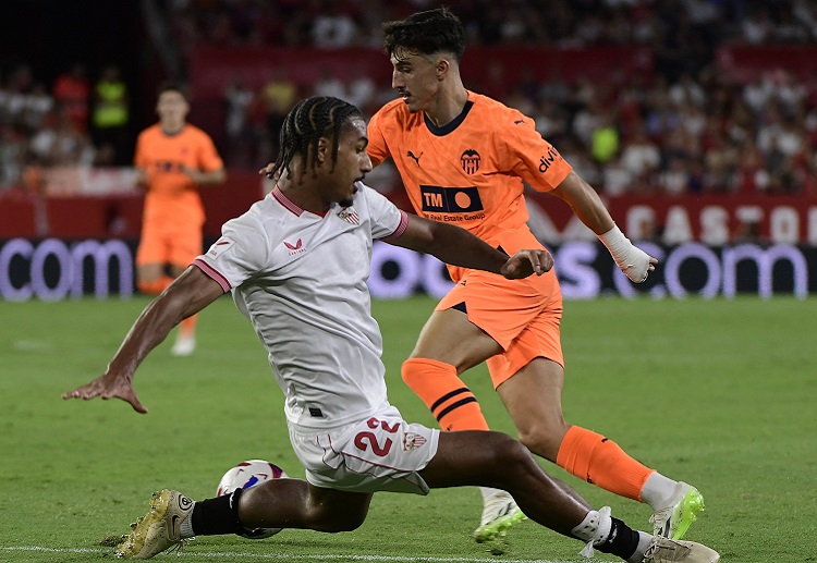 Sevilla's Loic Bade received a red card in their recent La Liga opener against Valencia