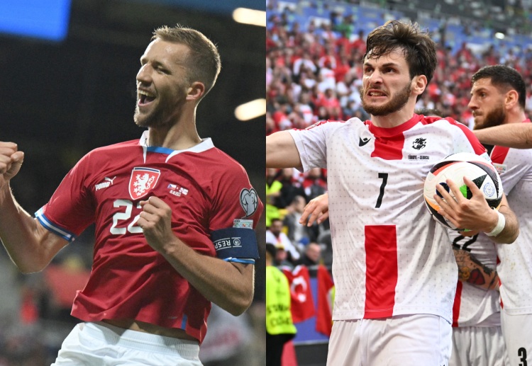 Georgia's Tomas Soucek and Czech Republic's Khvicha Kvaratskhelia will battle in the Euro 2024