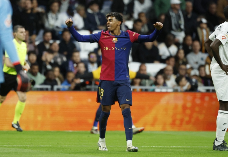 Barcelona's Lamine Yamal scored the third goal in the second half of their La Liga win over Real Madrid