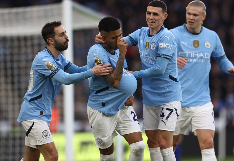 Savinho scored the opening goal against Leicester in the Premier League